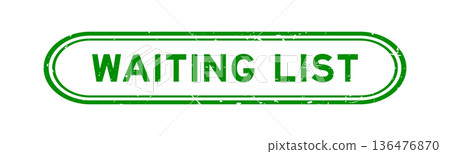 Grunge green waiting list word rubber seal stamp on white background Grunge green waiting list word rubber seal stamp on white background 136476870