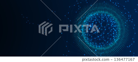 Cyber technology and science banner or header. Machine deep learning neural network Cyber technology and science banner or header. Machine deep learning neural network 136477167