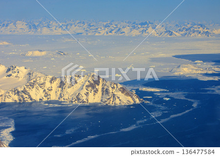 Glaciers and icebergs of Greenland, Beautiful view of mountains 136477584