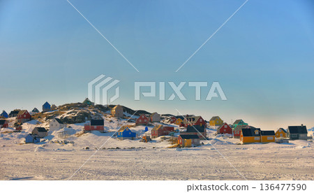 Colorful houses in Greenland Colorful houses in Greenland 136477590