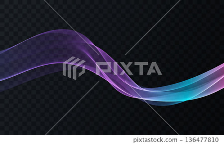 Abstract purple and cyan flowing wave on dark background Abstract purple and cyan flowing wave on dark background 136477810