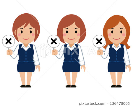 一位身穿海軍制服的年輕女子舉起一張錯誤的答案卡 136478005