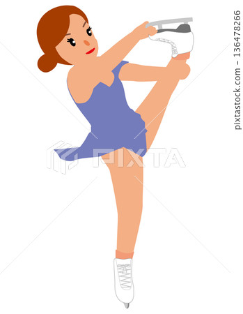 圖:一名女子參加冬季運動比賽-花式溜冰 07 圖:一名女子參加冬季運動比賽-花式溜冰 07 136478266