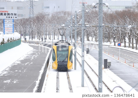 宇都宮輕軌冬季景色 136478641