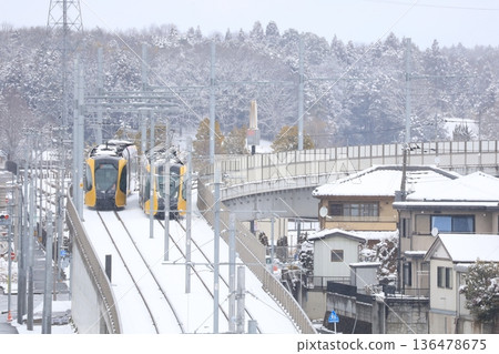 Utsunomiya Light Rail Winter Scenery Utsunomiya Light Rail Winter Scenery 136478675