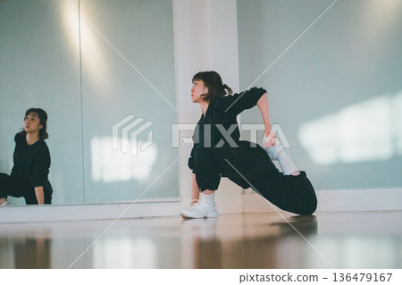 stretching, females, female 136479167