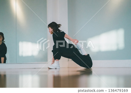 stretching, females, female 136479169