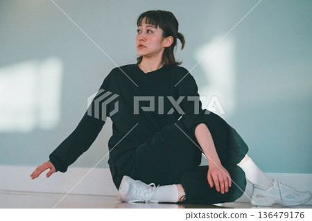 stretching, females, female 136479176