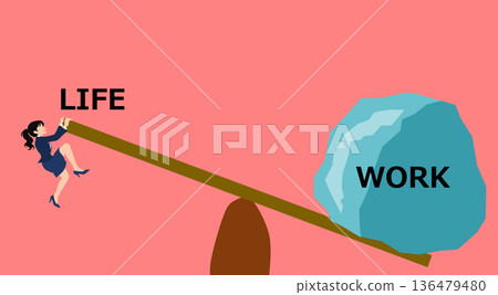 Work-life balance illustrations 136479480