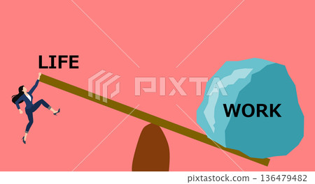 工作與生活平衡圖示 工作與生活平衡圖示 136479482