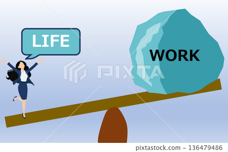 Work-life balance illustrations Work-life balance illustrations 136479486