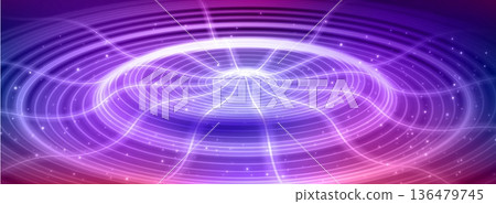 Abstract neon blue tech ripple circles on dark bg Abstract neon blue tech ripple circles on dark bg 136479745