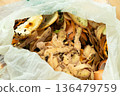 Organic Bio Waste in Garbage Bag for Compost and Recycling 136479759