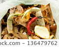 Organic Bio Waste in Garbage Bag for Compost and Recycling 136479762