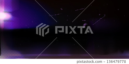 Scratched film with light flare effect Scratched film with light flare effect 136479778