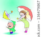 Kid playing in the rain 136479867