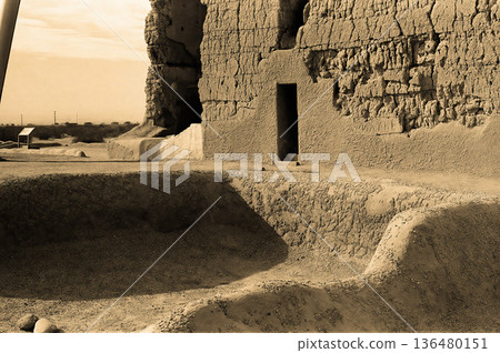 Ancient Casa Grande Ruins National Monument Sepia Toned Ancient Casa Grande Ruins National Monument Sepia Toned 136480151