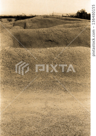 Ancient Casa Grande Ruins National Monument Sepia Toned 136480155