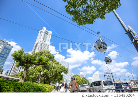 Cityscape of Sakuragicho, Yokohama Ropeway and Landmark Tower Cityscape of Sakuragicho, Yokohama Ropeway and Landmark Tower 136480204