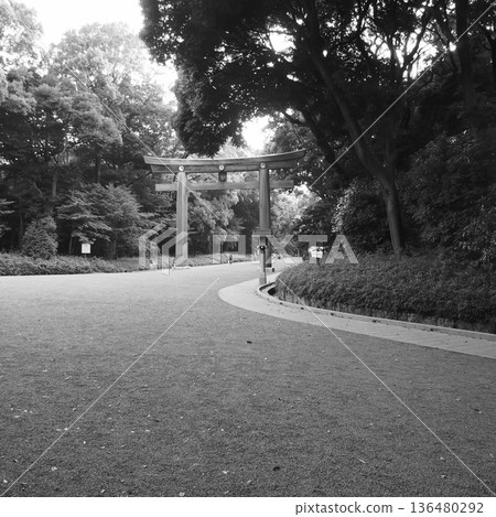 The shrine approach and large torii gate give you a sense of tranquility in the heart of the city The shrine approach and large torii gate give you a sense of tranquility in the heart of the city 136480292
