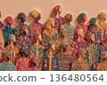 Vibrant Ethnic Patterns Come Alive in a Modern Pastel Composition Generative AI 136480564