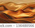 Swirling Patterns of Warm Earth Tones Display Nature's Artistry in Tranquil Harmony Generative AI 136480566