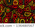 Vibrant Tribal Patterns Celebrating African Heritage in Intricate Designs Generative AI 136480567