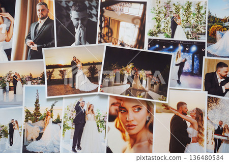 Beautiful printed wedding photos. 136480584