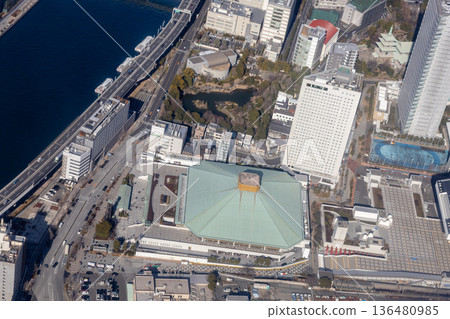 兩國'Kokugikan附近的鳥瞰圖 136480985