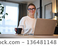Relaxed Confidence While Working from Home 136481148