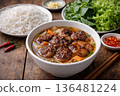Meatball soup noodles 136481224