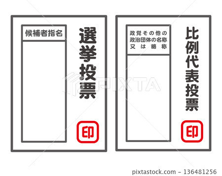 Election ballot illustration material set 136481256