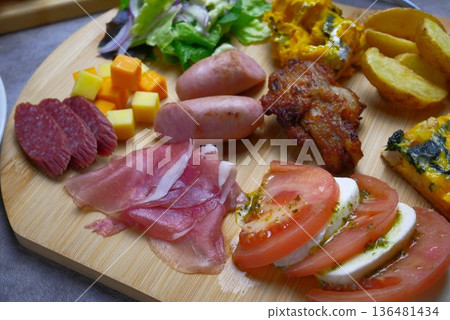 Meal on a cutting board 2 Meal on a cutting board 2 136481434