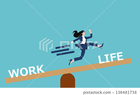 Work-life balance illustrations Work-life balance illustrations 136481738