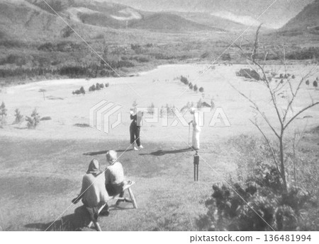 Old photo 1953-1954 Golf course in Sengokuhara Highlands, Hakone Old photo 1953-1954 Golf course in Sengokuhara Highlands, Hakone 136481994