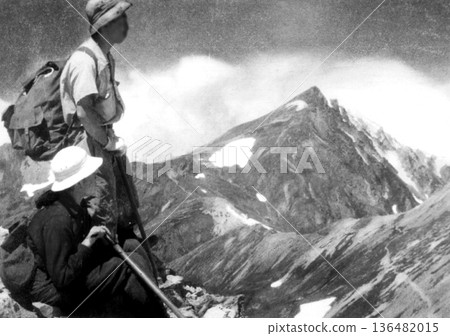 老照片，1953-1954年，長野縣槍山全景 136482015