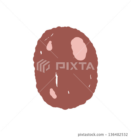 成熟橄欖的插圖，呈紅褐色果實。 136482532