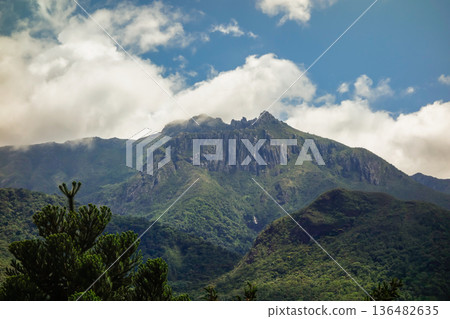 huge Agulhas Negras mountain at Itatiaia national park, Rio de Janeiro, Brazil huge Agulhas Negras mountain at Itatiaia national park, Rio de Janeiro, Brazil 136482635