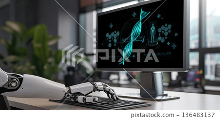 Medical science technology and futuristic healthcare computer software brisk 136483137