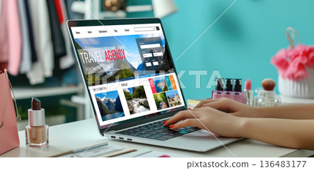 Online travel agency website for brisk search and travel planning 136483177