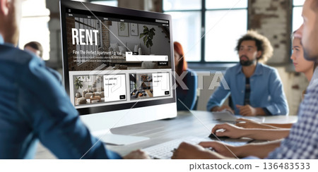 Online Real Estate Rental Search brisk On Computer Online Real Estate Rental Search brisk On Computer 136483533
