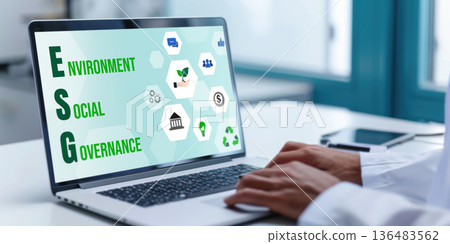 ESG environmental social governance policy for brisk business 136483562