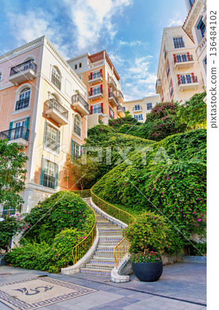 Scenic Curved Staircase in Sunset Town Phu Quoc 136484102