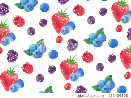 Watercolor fruit wallpaper 136484198