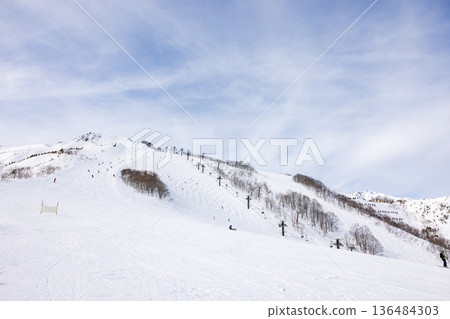 View of Happo-one Ski Resort in Hakuba Village, Nagano Prefecture 136484303