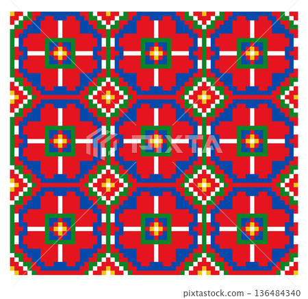 Ukrainian Endless Tile Embroidery Pattern 136484340