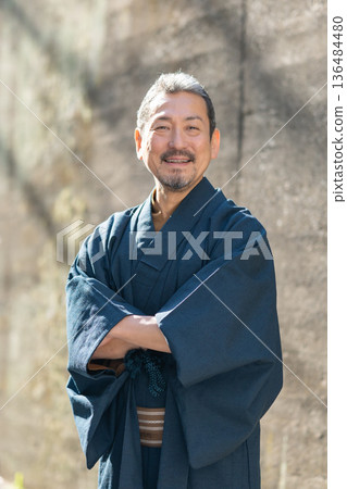 Senior wearing kimonos Senior wearing kimonos 136484480