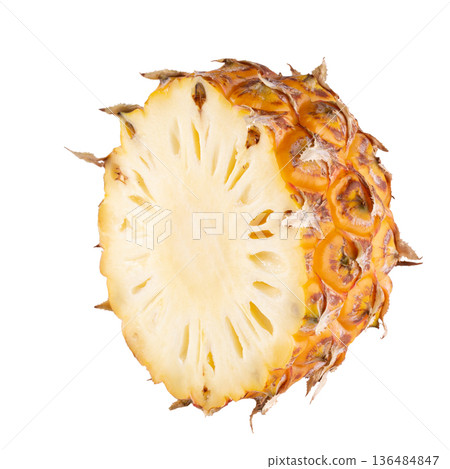 Split Pineapple Fruit isolated on a white background. Split Pineapple Fruit isolated on a white background. 136484847