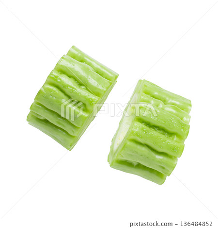 Bitter melon isolated on a white background Bitter melon isolated on a white background 136484852