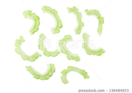 Bitter melon isolated on a white background 136484853